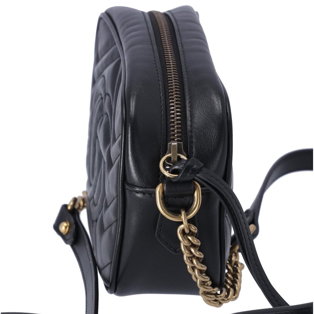 GUCCI GG Marmont Shoulder Bag 448065 Black Leather - Picture 5 of 8